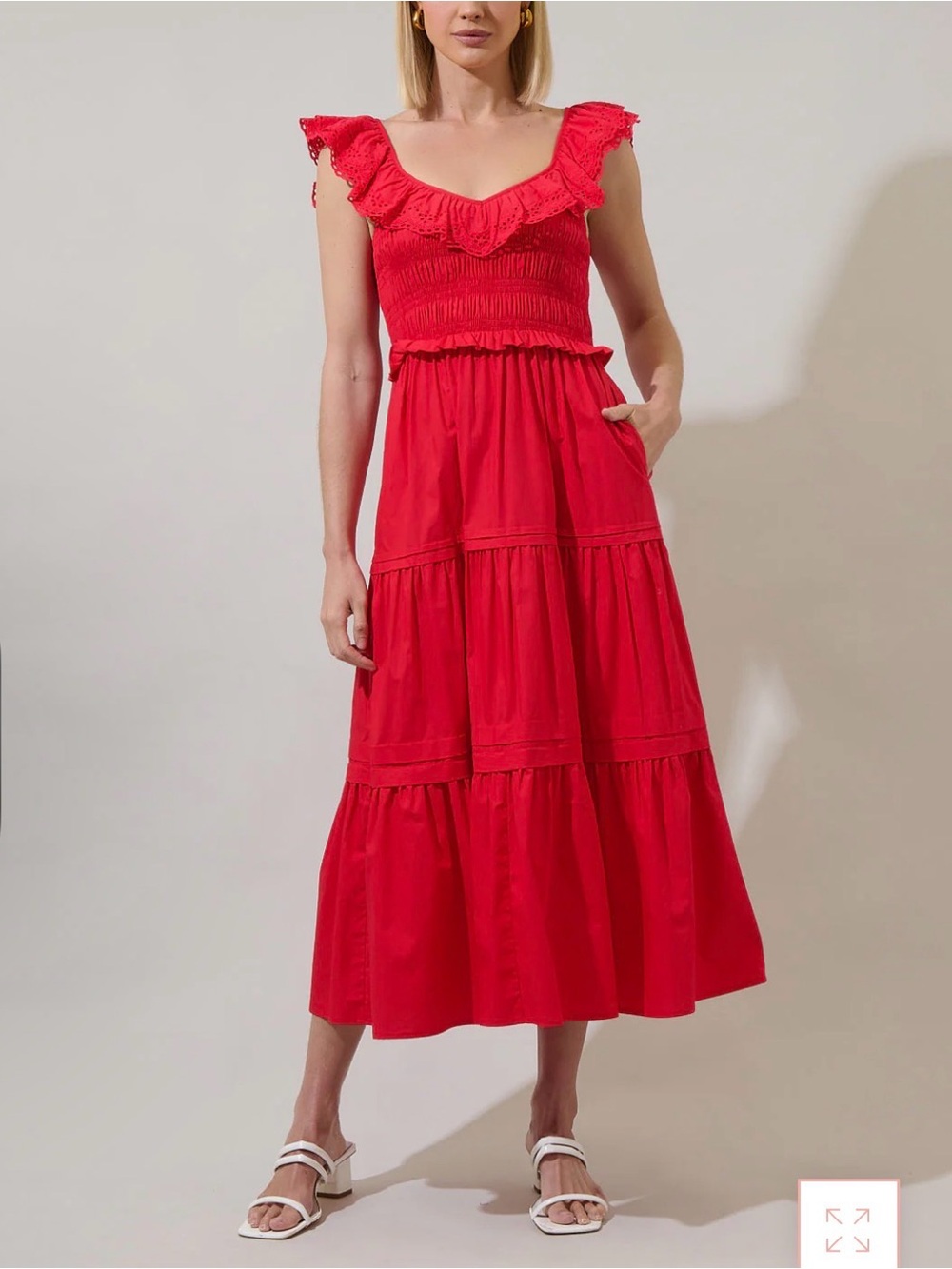 Sugar Lips Denison Ruffle Tiered Maxi Dress Nwt